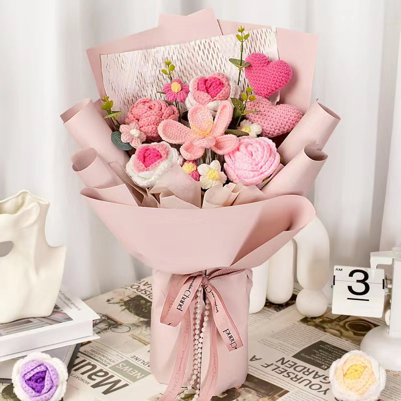 Knitted Flowers Bouquet