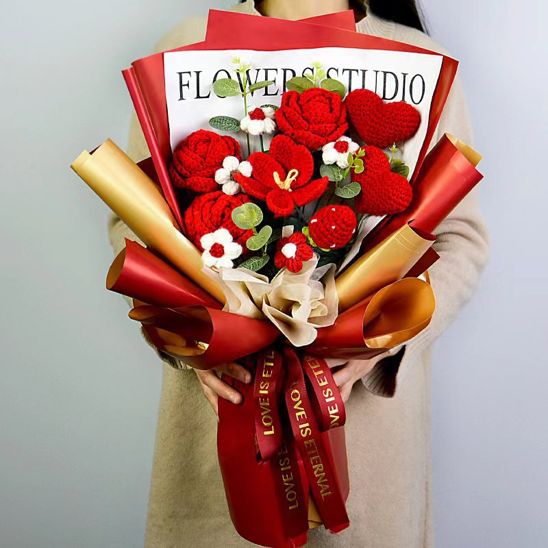 Knitted Flowers Bouquet