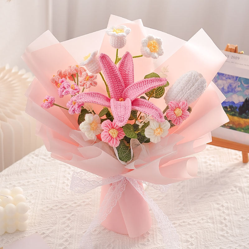 Woolen knitted bouquet