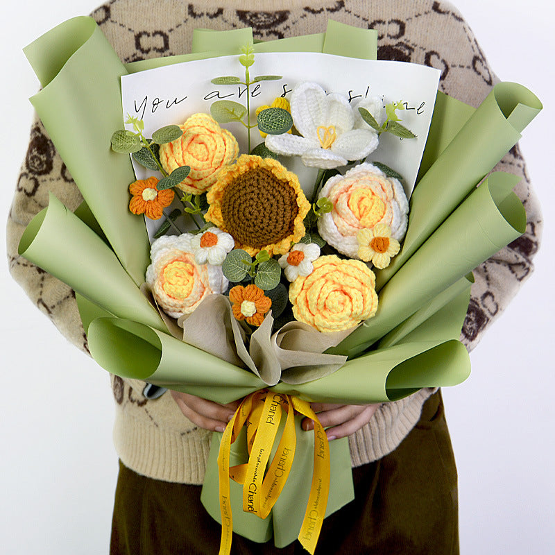 Knitted Flowers Bouquet
