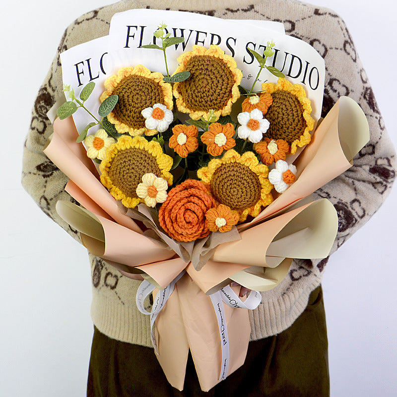 Knitted Flowers Bouquet