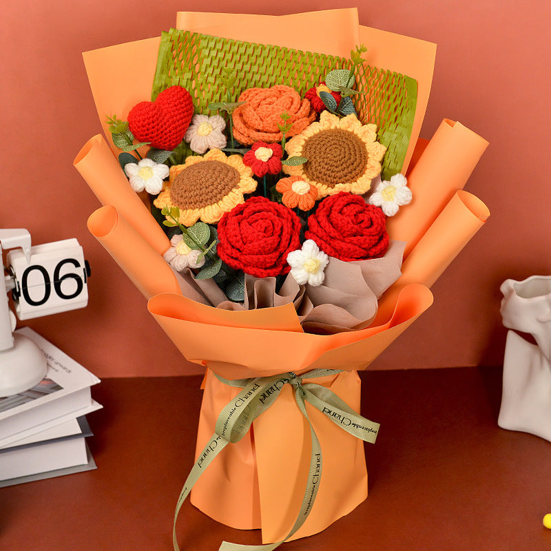 Knitted Flowers Bouquet