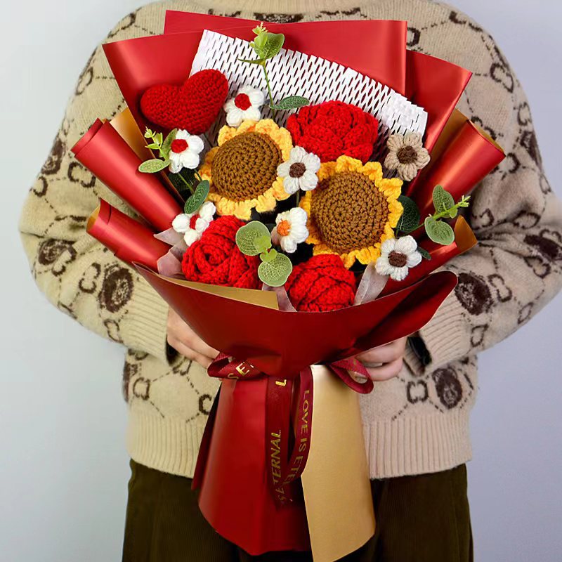 Knitted Flowers Bouquet