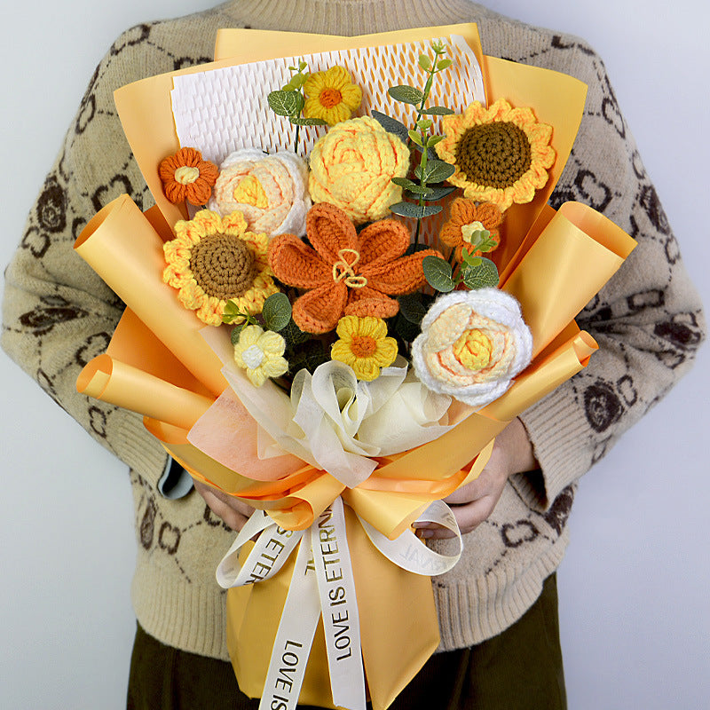 Knitted Flowers Bouquet