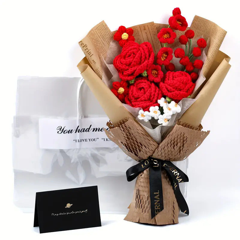 Woolen knitted bouquet