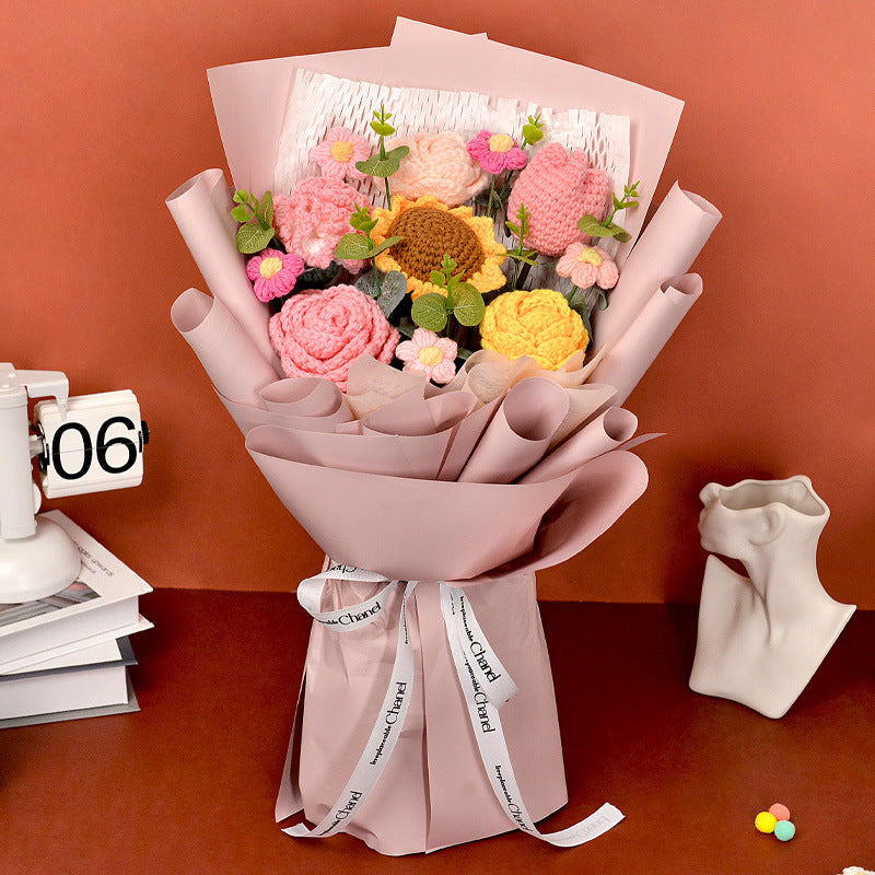 Knitted Flowers Bouquet