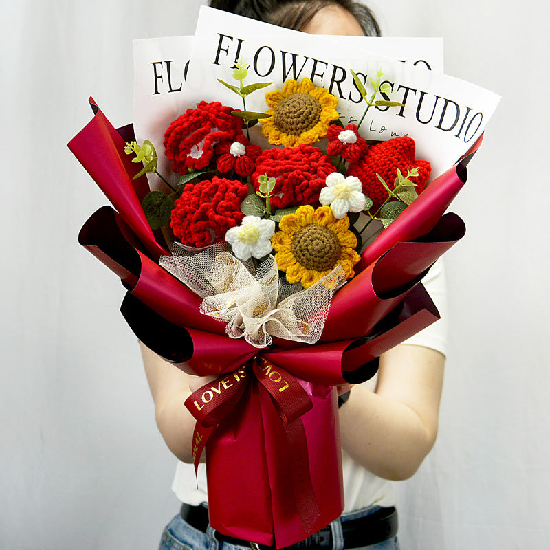 Knitted Flowers Bouquet