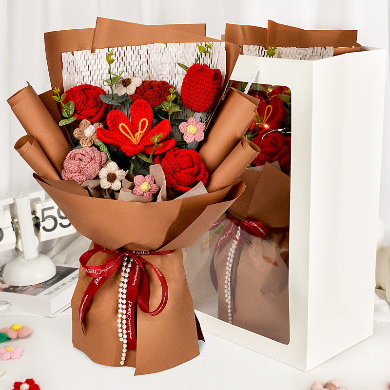 Knitted Flowers Bouquet